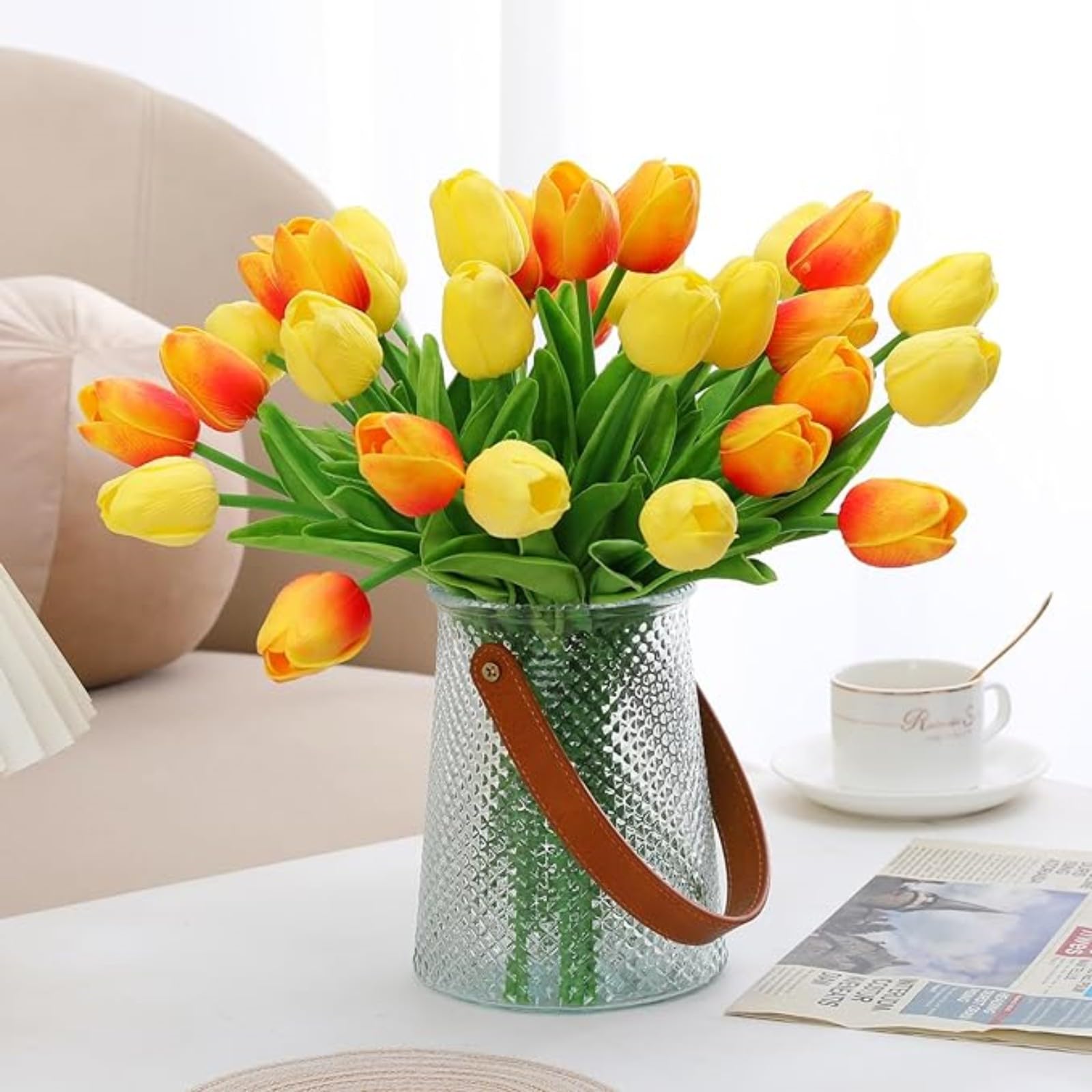 Tulip Bulbs,Flowering Rhizome,Hardy,Excellent Display,Greening Flower,Tulip Tubers UK,Cut Flowers,Good for Containers,Flowering Root,Perennial,Iridescent,Balcony Garden Bulbs.-15Bulbs-F