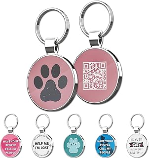 MYLUCKYTAG QR Code Pet ID | Personalized Dog & Cat Collar Tag | Online Profile with Instant Scanned Location Alert Email