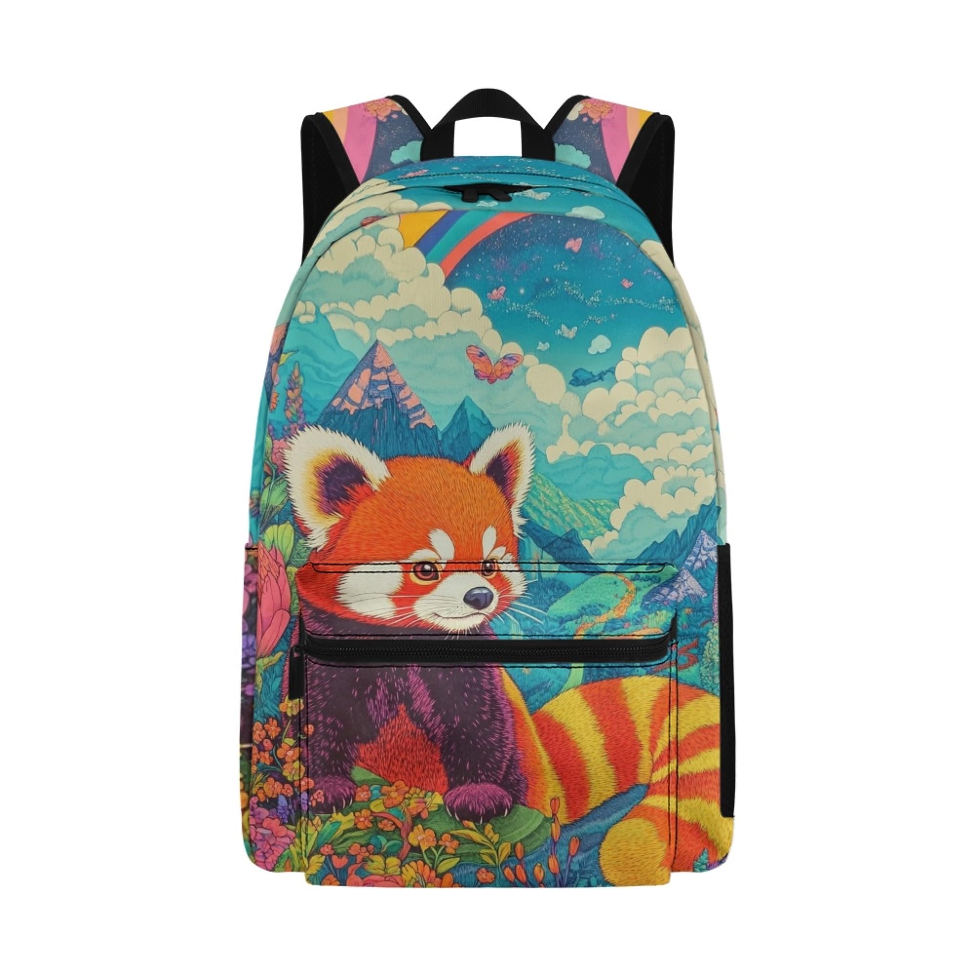 Giftbloom Cute Girls Backpack for Elementary School Red Panda Kids Backpack with Padded Lightweight 17 Inch Girls Bookbag for Middle School Bag