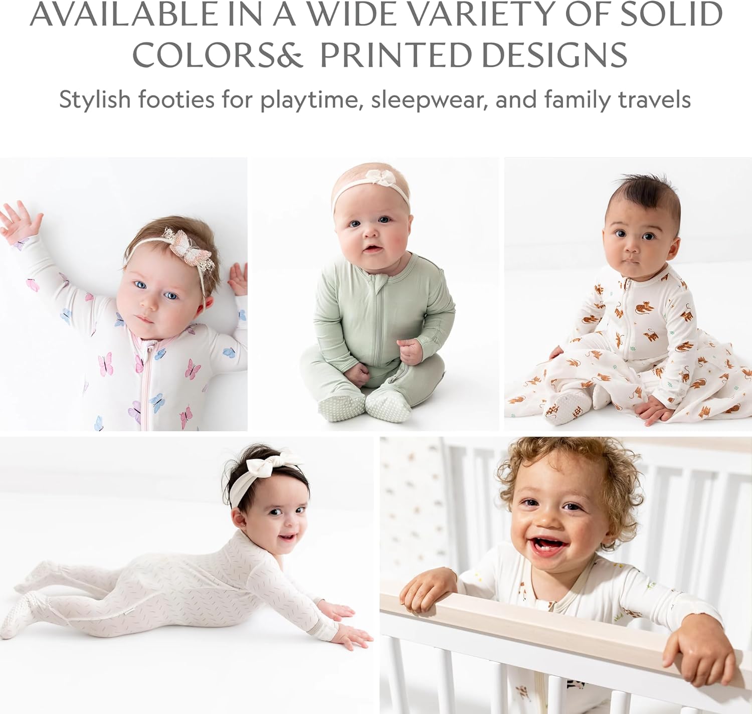 Bamboo Little Soft Baby Footie Pajamas, Baby Clothes, Newborn Sleepers, 95% Viscose and 5% Spandex, 0-24 Months - Image 5