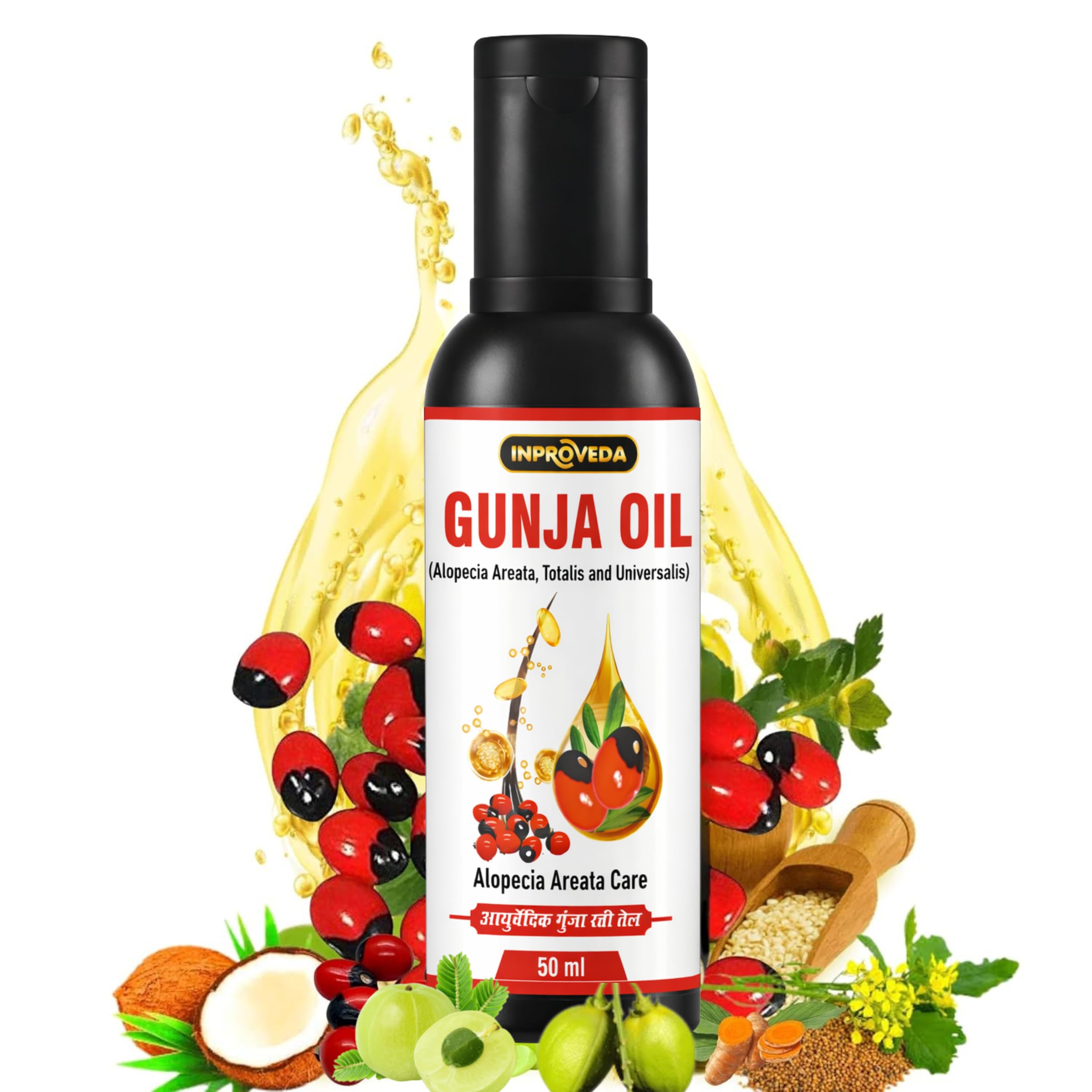 Gunja Haircare Oil | Alopecia Areata & Beard, Ayurvedic Hair Oil | With Amla, Gunjadi, Camphor, Jatamansi & Bhringraj - 50ml-image-17
