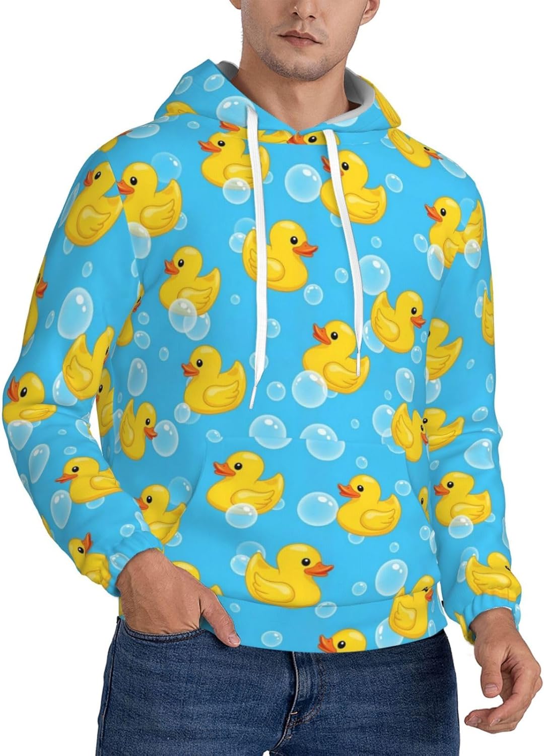 AMRANDOM Funny Hooded Sweatshirt for Men Women Soft Hoodies Pullover with Pockets