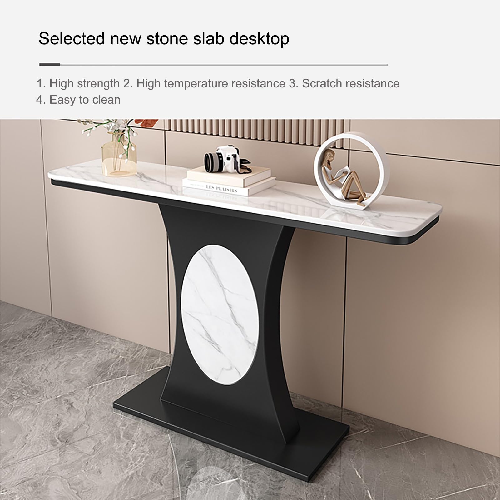 Console Moderne et Simple pour entrée, Bureau d'appoint Industriel, pour Salon, Couloir, Hall d'entrée, Cadre en métal Stable, Assemblage Facile (doré, 100 x 30 cm)
