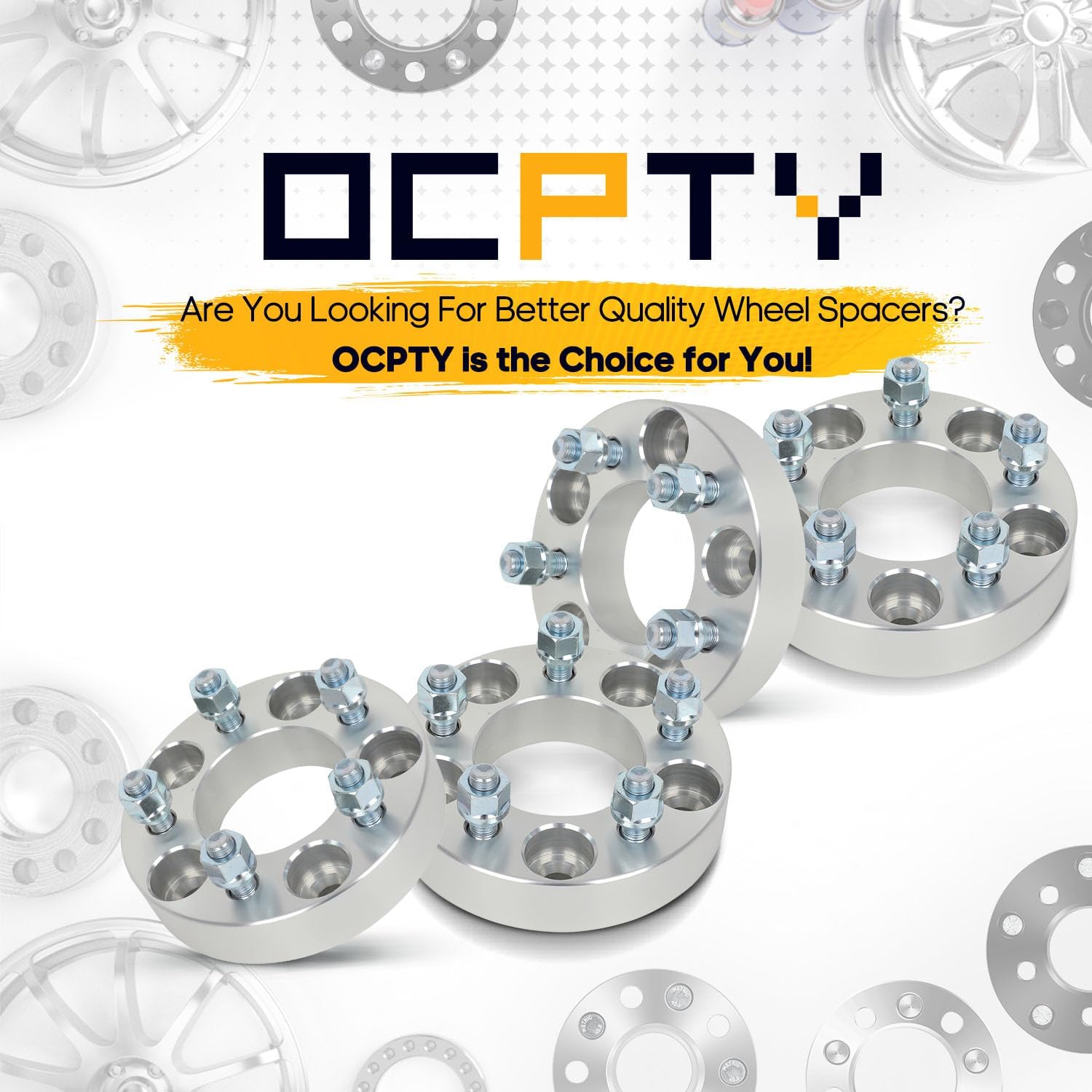 OCPTY 4 PCS 1.25" (31.75mm) Wheel Spacers 5 Lug 5x4.5 to 5x108 (5x114.3to5x108) with 12x1.5 Studs fits for Hyundai for Honda for Acura for Lincoln for Jeep for Toyota ford Wheel spacers