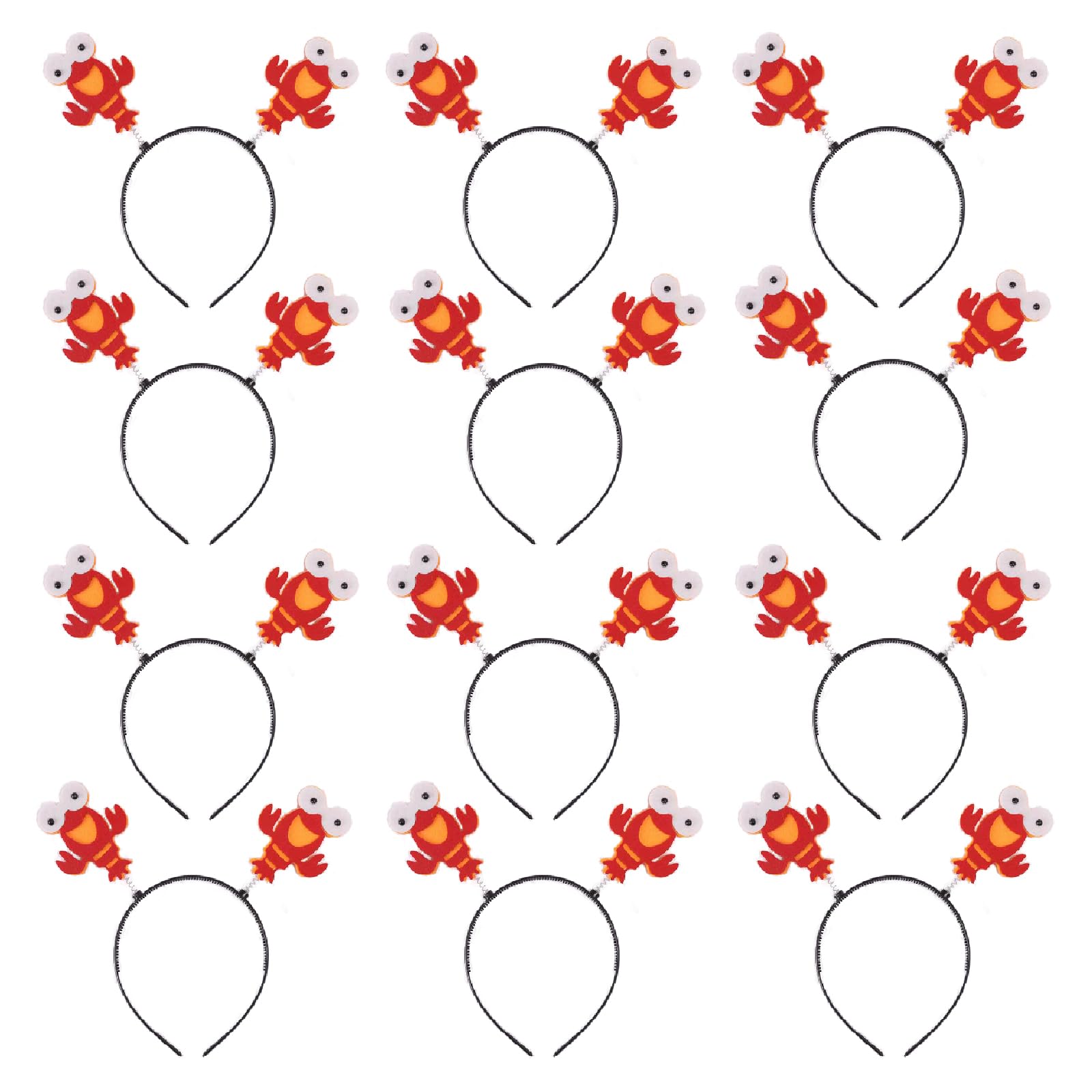 12 Pcs Lobster Headbands, Red Crawfish Headwear For Kids Costume Party, Animal Cosplay Party Dress-up Accessories