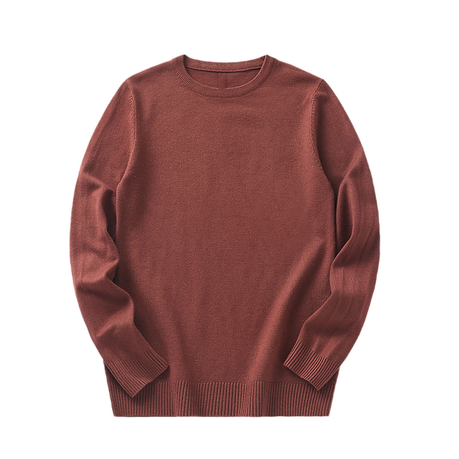 Vogrtcc Otoño Invierno Hombres O-cuello Jersey Suéter Hombre Color Sólido Grueso Caliente Parte Inferior Camisa Hombre Ropa