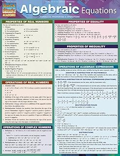 Algebraic Equations QuickStudy Laminated Reference Guide (QuickStudy Academic)