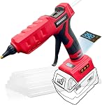 MONVICT Cordless Glue Gun for Dewalt 20V Battery, Upgraded 100W Digital Temperature Adjustable Handheld Electric Power Full Size Heavy Duty Hot Glue Gun with 10 Glue Sticks (Battery Not Included)