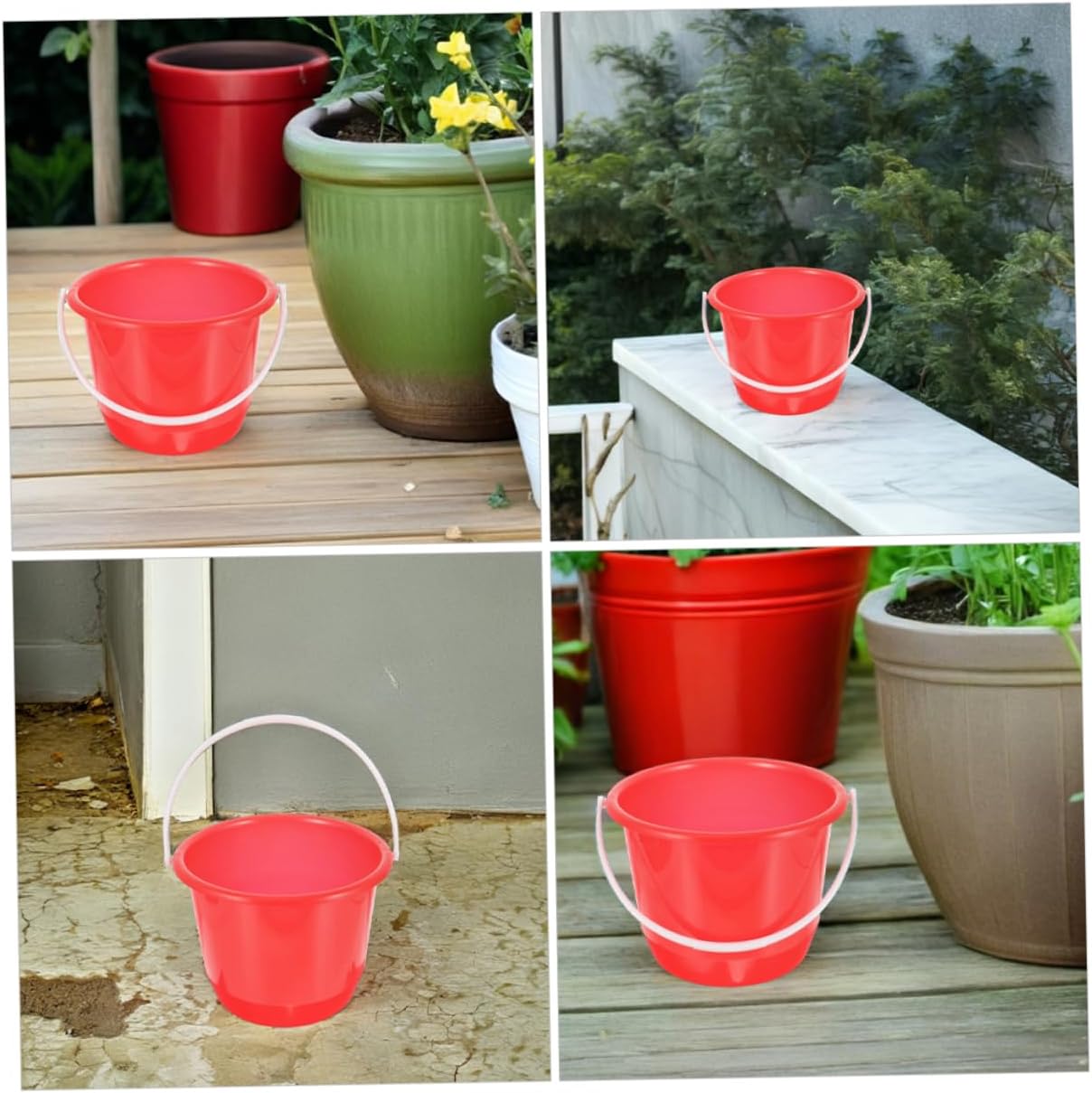 3pcs Plastic Utility Buckets Handles for and Car Washing Versatile Storage and Cleaning for Projects and