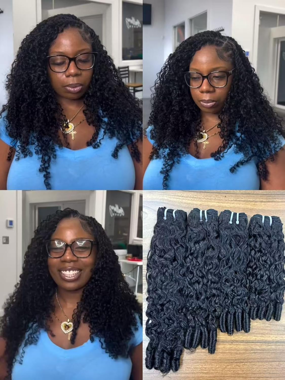 Burmese Curly Bundles Human Hair 12 14 16 18 in 4 bundles 100% Unprocessed Quick Weave 3c4a Water Wave with Spiral Curly End Real Human Hair Extensions Natural Color