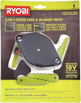 RYOBI 2-in-1 Fixed Line and Bladed Head AC052N1 - Accessory for Auto Feed String Trimmers