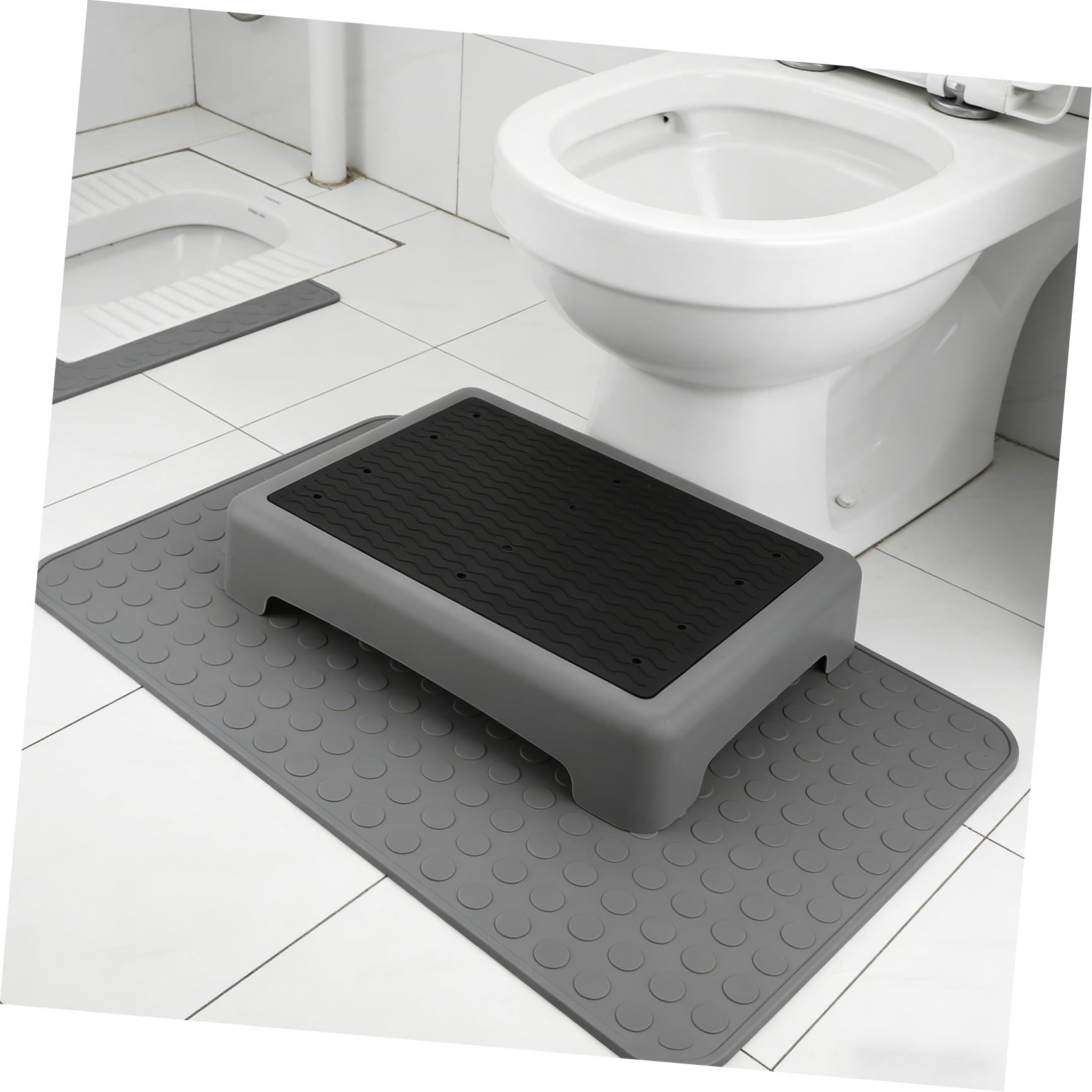 Rutschfester Trittschemel für Außenbereich aus Kunststoff 44x34cm Sicherer Hocktoilette Fußhocker für Senioren und Erwachsene im Badezimmer und Öffentlichen Bereichen