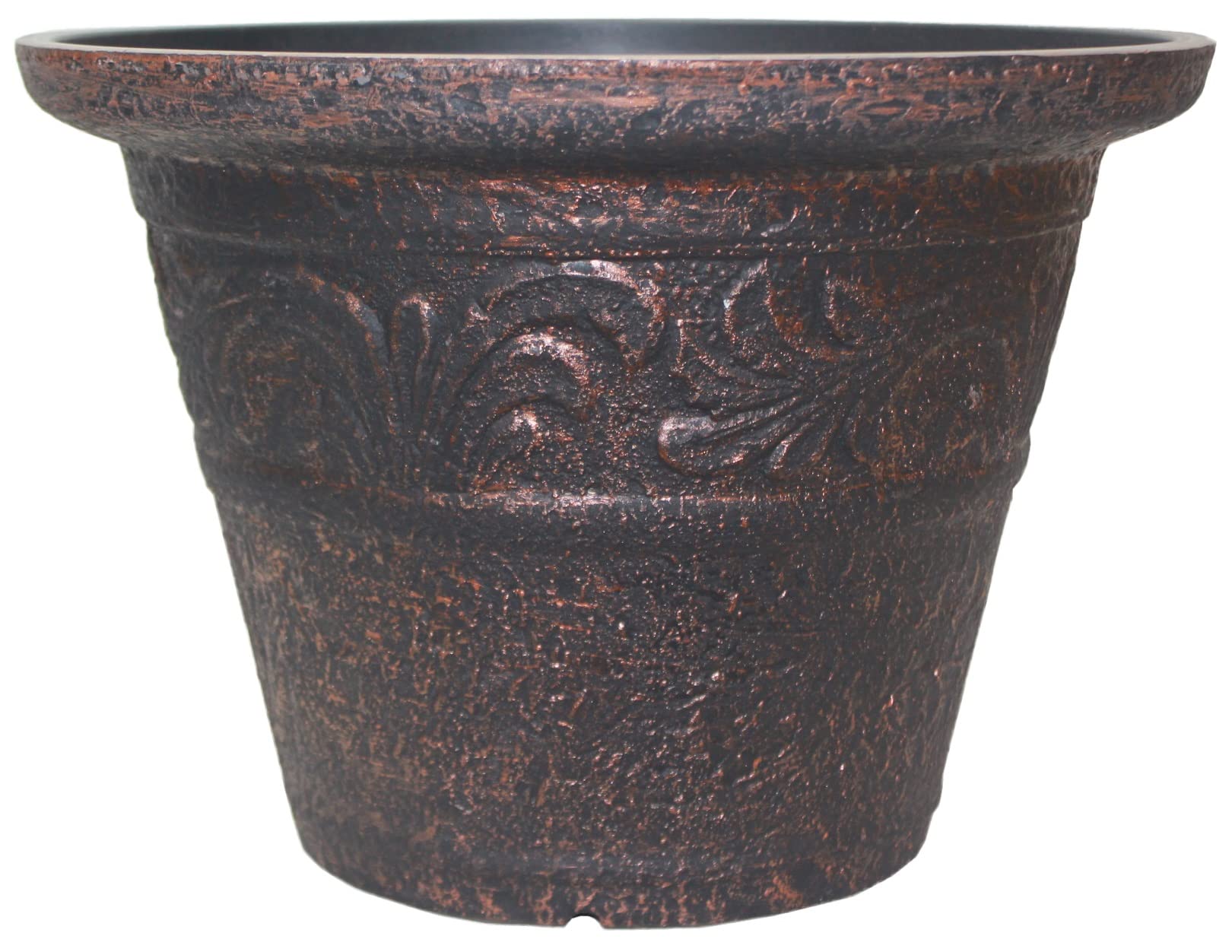 Muddy Hands Black Copper Heavy Duty Rustic Vintage Plant Pot Outdoor Garden Plastic Flower Planter (15.7 Litre Pot, )