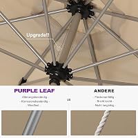 PURPLE LEAF 300x300 cm Négyzet Napernyő Alumínium Kerti Ernyő UV Védelem Teraszra 5