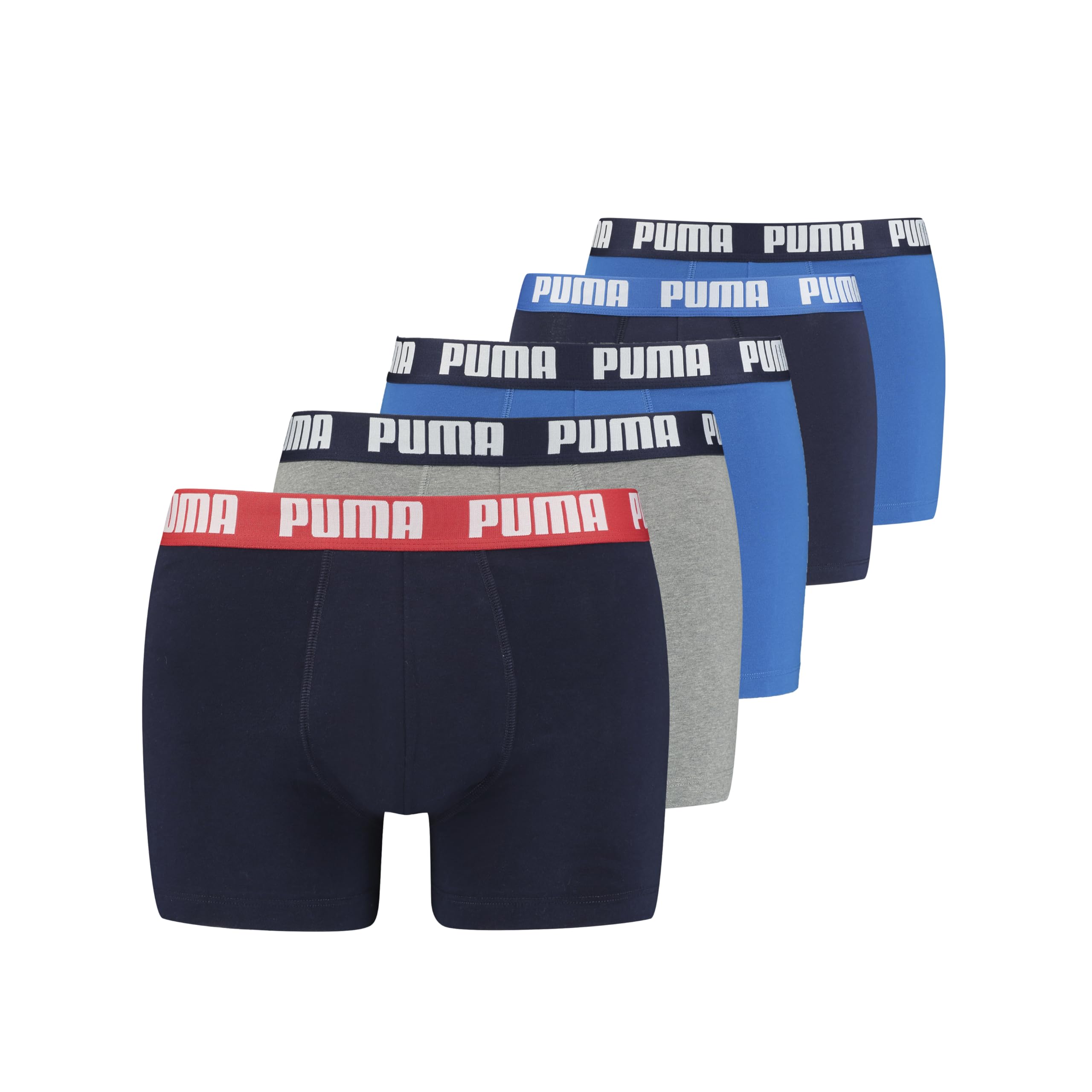 PUMA Men's Boxer Underwear (Pack of 5), blau/grau, XXL