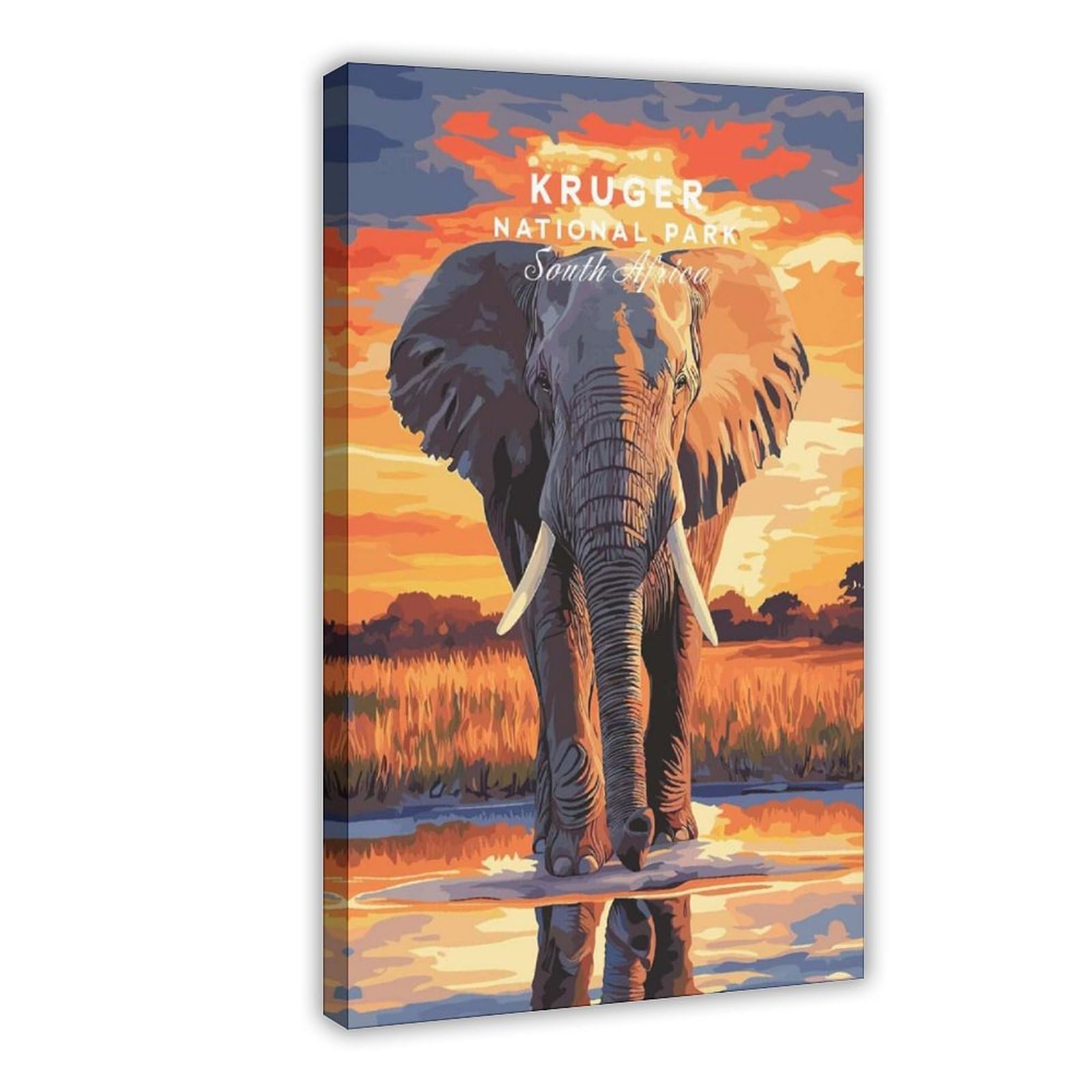 Bareronor Kruger Elephant Poster (2) Canvas Poster Bedroom Decor Landscape Office Room Decor Gift 24" L X 36" W
