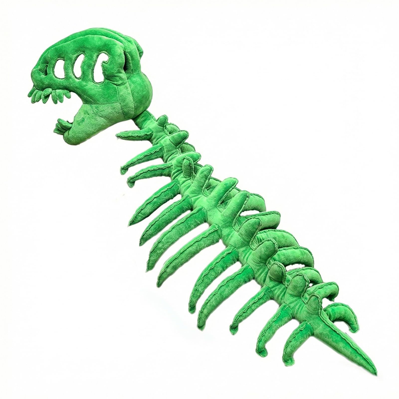 46 inch Adult Dinosaur Skeleton Fancy Dress Costume – Silly Dino Plush Halloween Outfit with Hood and Back Spikes Cosplay Wearable for Men Women