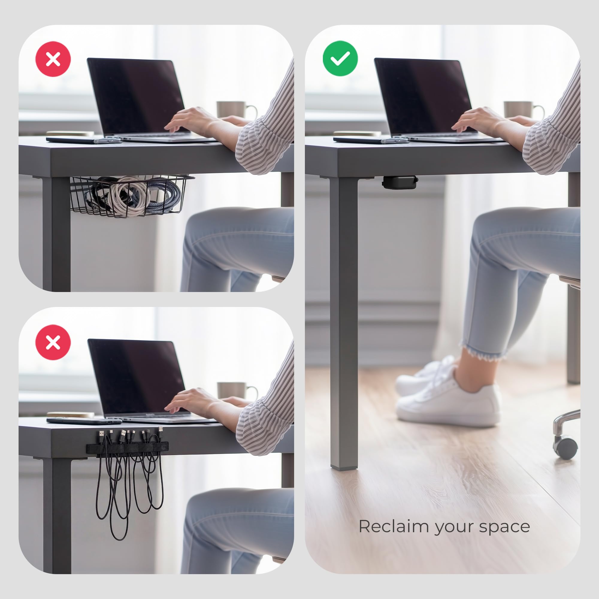 Willox Einziehbares USB-C-Kabel, 240 W, Schwarz | Befestigung an Tischen/Wänden, 240 W PD-Schnellladung, bis zu 2 m End-to-End, doppelter unabhängiger Rückzug, USB-C auf USB-C