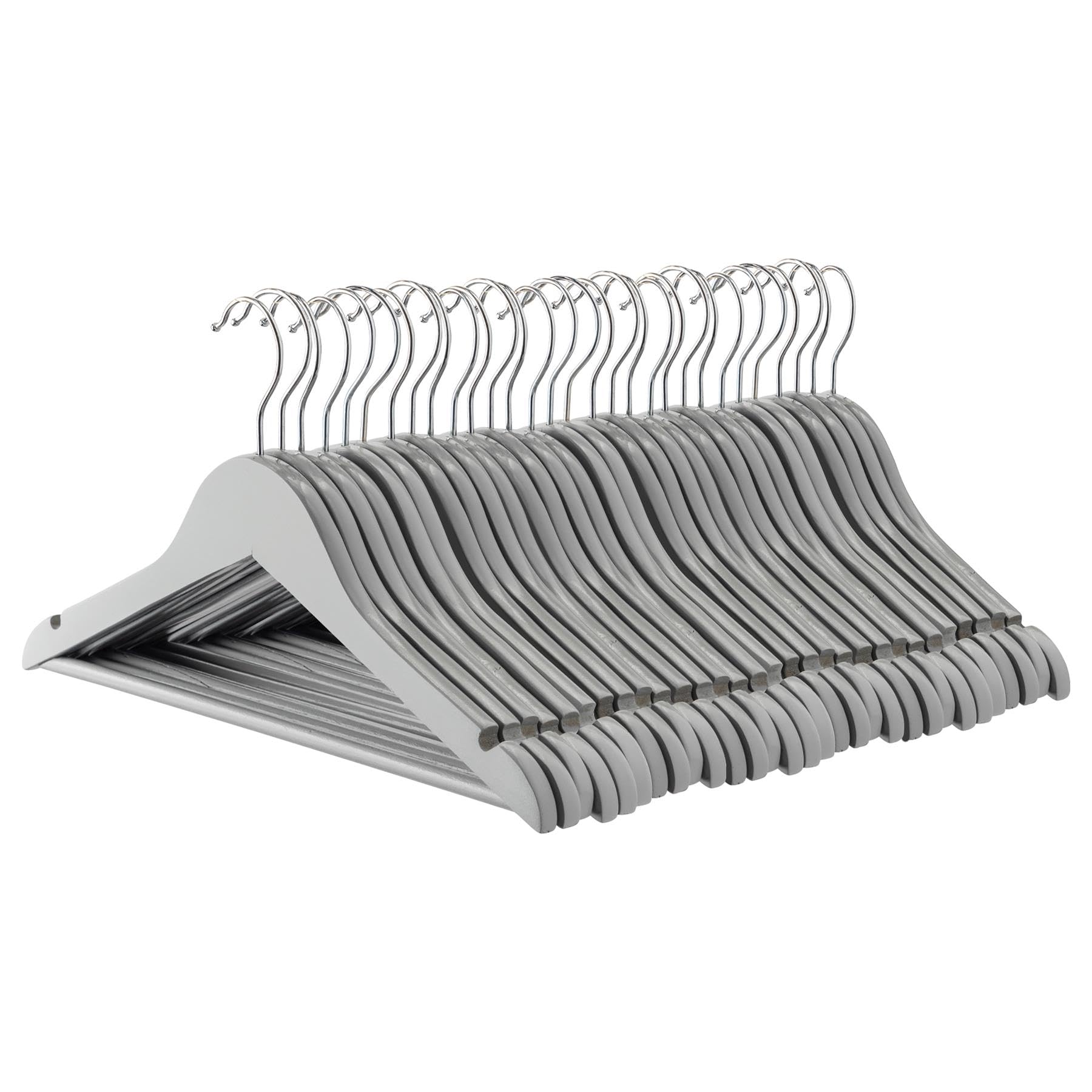 Harbour Housewares Wooden Children's Coat Hangers - Grey - Pack of 30