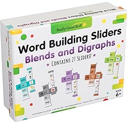 Really Good Stuff Word Building Sliders - Blends and Digraphs - Set of 27 l Phonics l ELA Learning Essentials l Gr 1-2