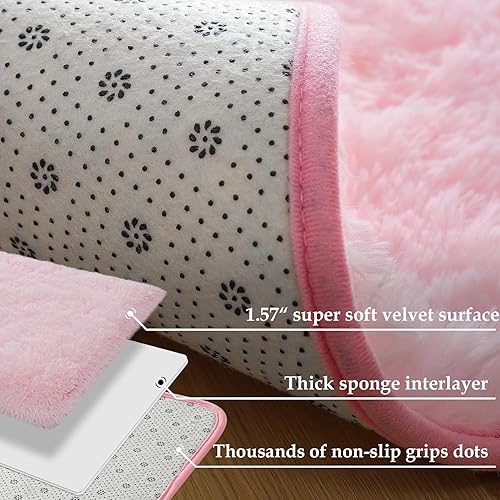 Miniatura 6 de Merelax - Tapete de pasillo suave para dormitorio o sala de estar, tapete mullido para junto a la cama, dormitorio estudiantil, habitación infantil