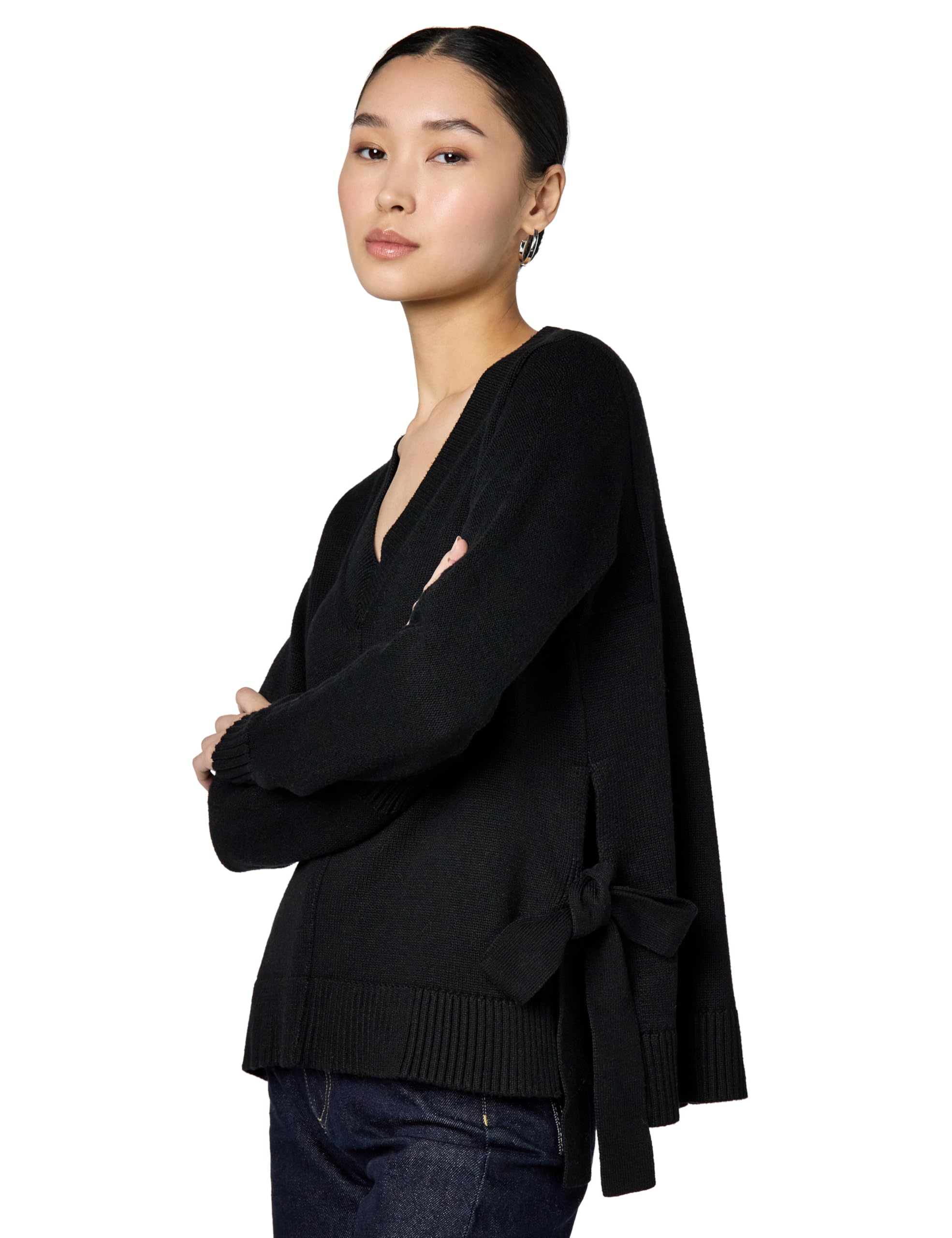 Rent The Runway Pre-Loved Black Tie Side Sweater
