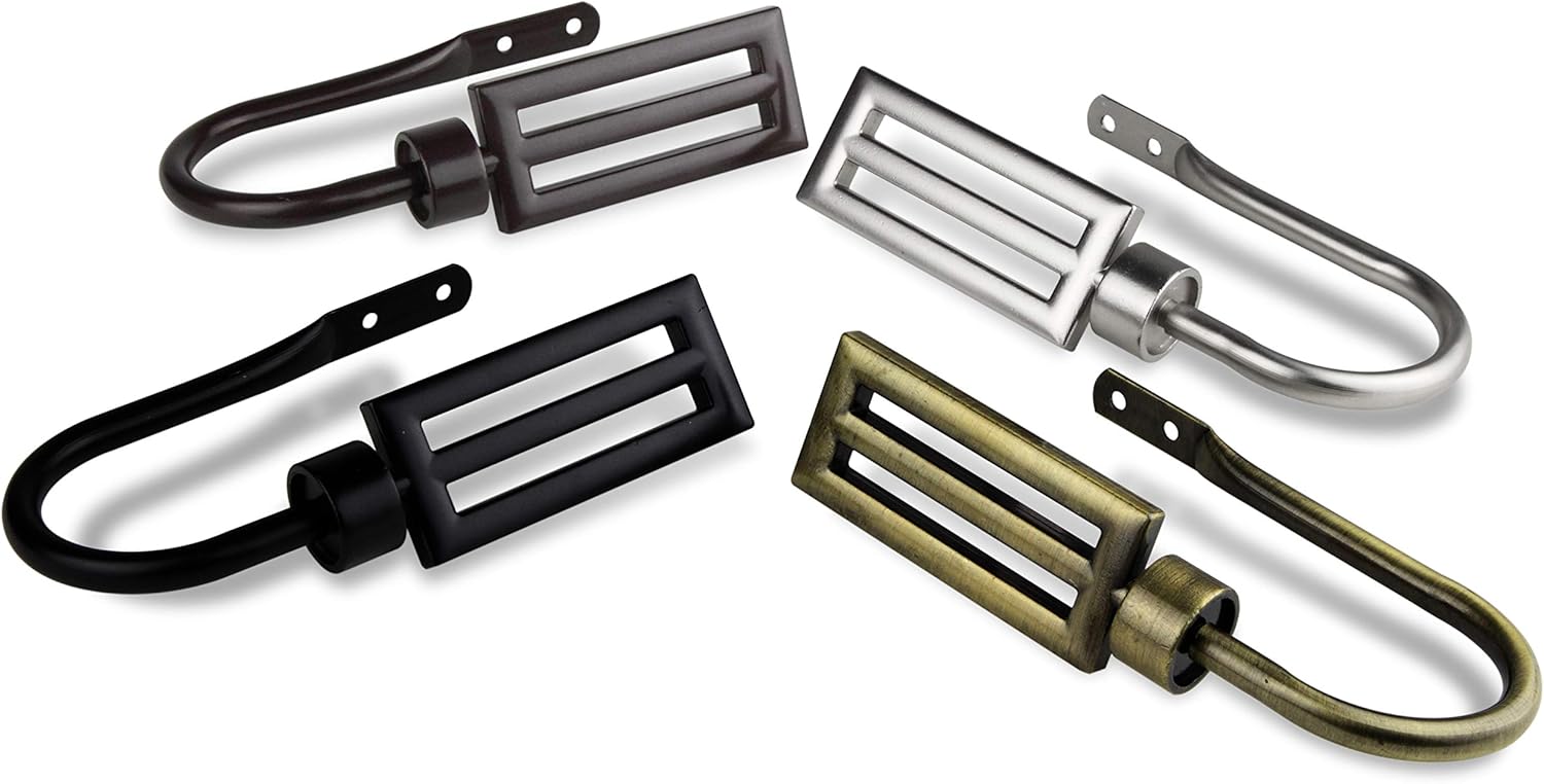 Rod Desyne Sterling Decorative Holdback, Black, 1 Pair