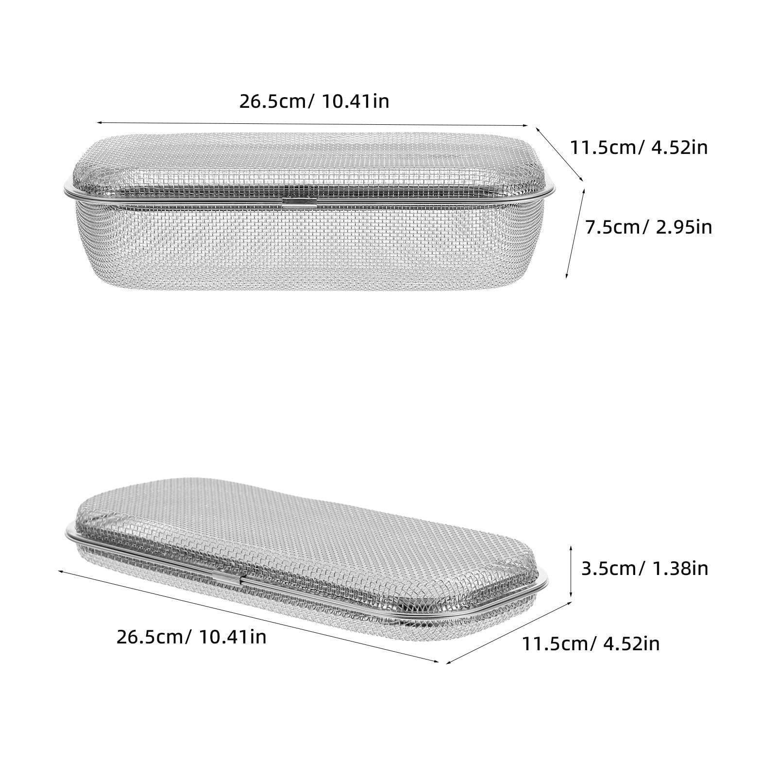 Lurrose 2 cestas para lavavajillas, cestas de acero inoxidable para cubiertos, rejilla de malla rectangular de repuesto para utensilios de cocina pequeños.