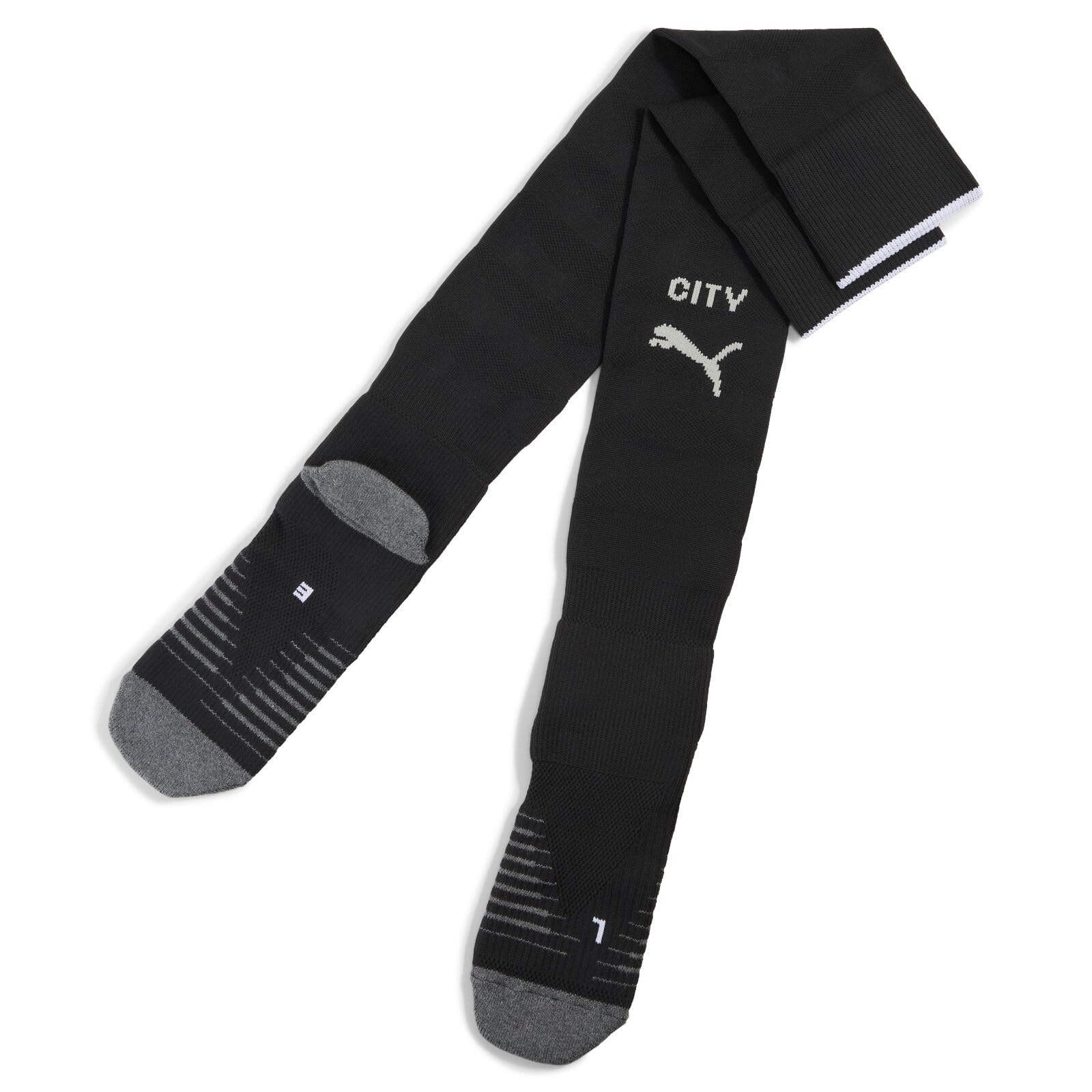 PUMA Manchester City FC Men's Graphic Football Socks 25/26, Black (Black x White), 2 UK (2)