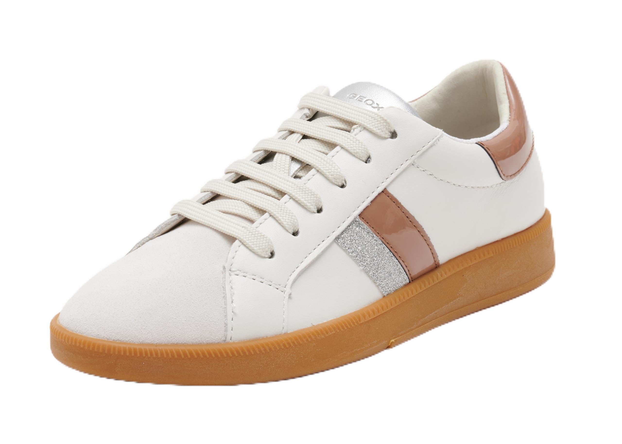 Geox Women's D Meleda B Trainers, White Dk Rose, 7 UK