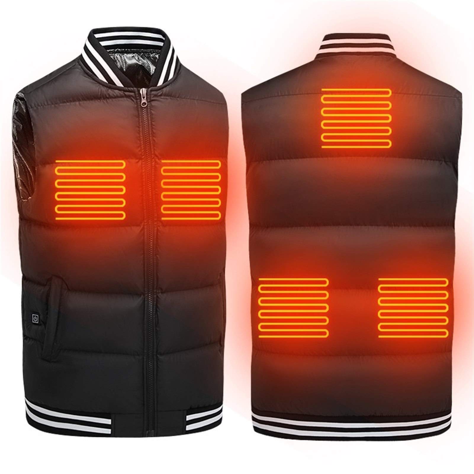 Gilet in piumino d'anatra Giacca in velluto da uomo con ricarica USB Plus Gilet invernale intelligente autoriscaldante Vestiti imbottiti in cotone Gilet senza maniche in tinta unita Giacche riscaldate