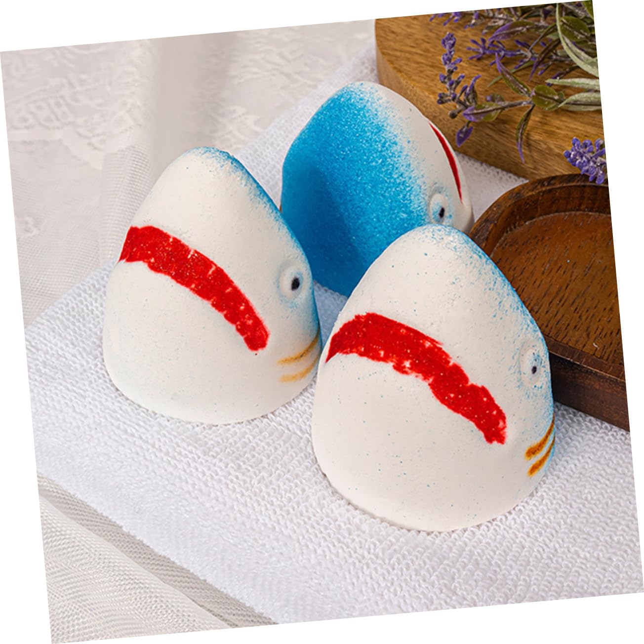 3 Piezas Pelota de Baño de Tiburón Bomba de Sal Aromática Burbujas Ricas