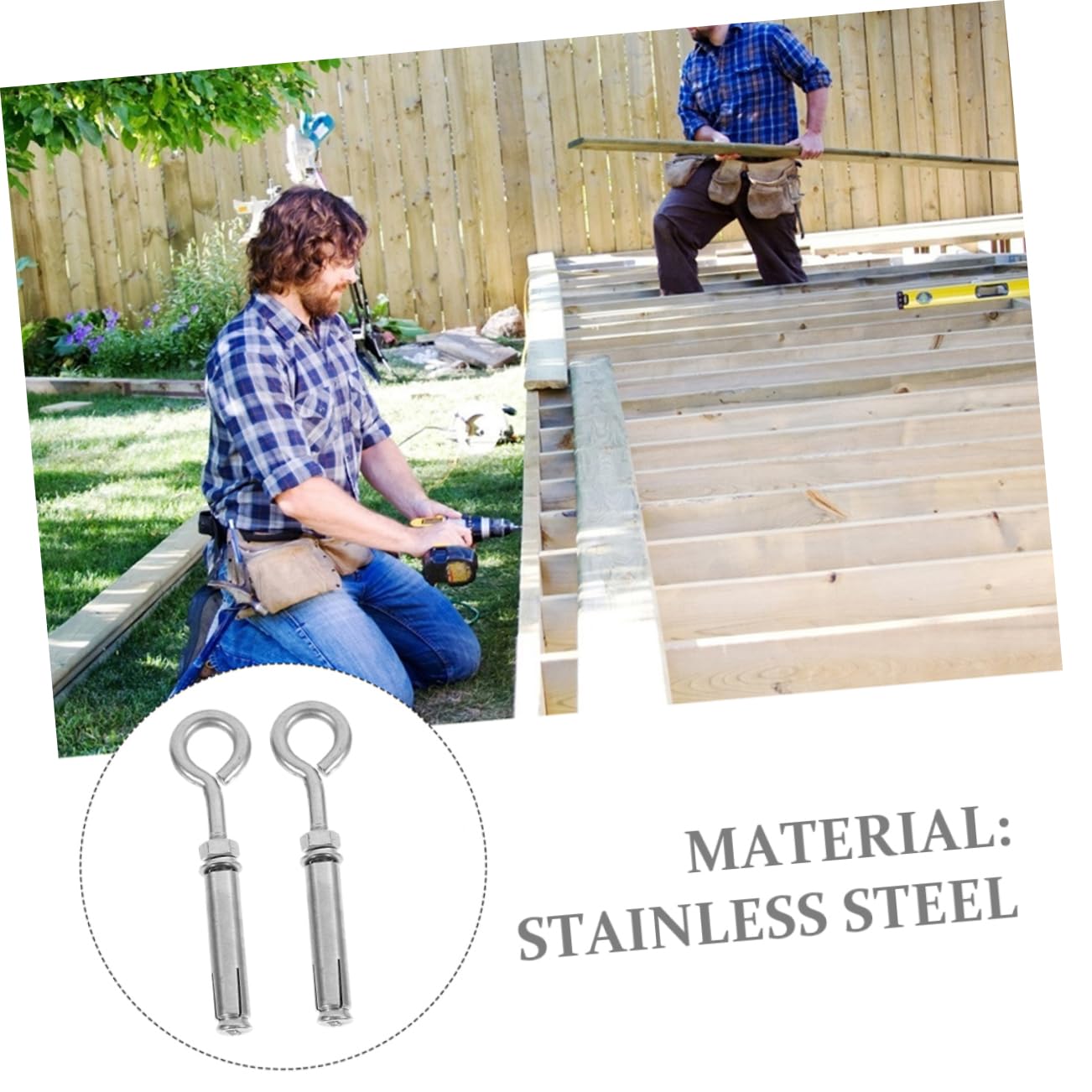 Veemoon Heavy Duty Wall Anchor Bolts 2 Stainless Steel Expansion Screws Hooks Concrete Wall Hooks Easy to Install for Siding and Drywall