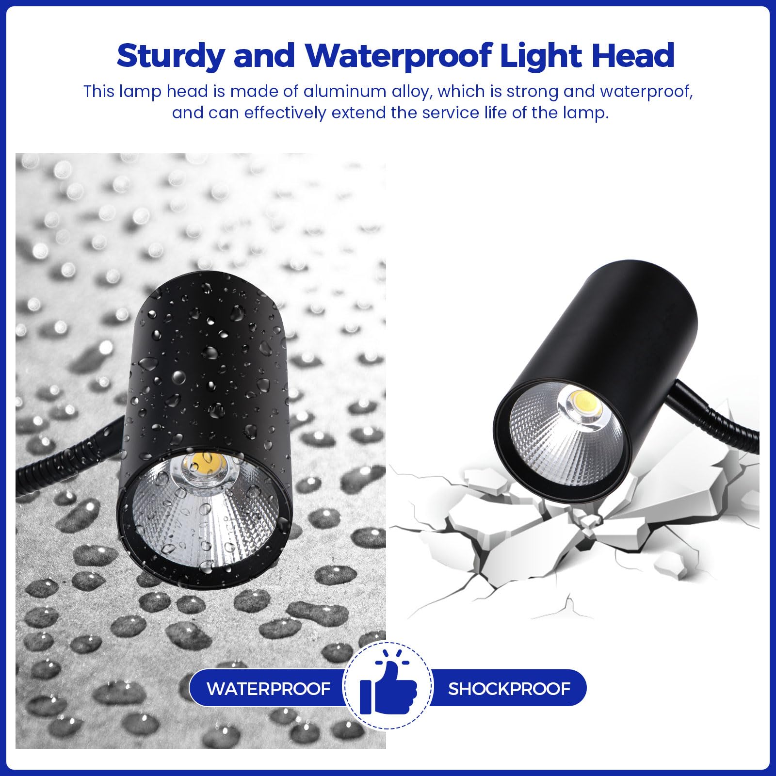 Magnetyczne światło robocze 14 W, magnetyczne światło LED, podstawa magnetyczna LED lampa sklepowa do narzędzi tokarskich do drewna, wiertarki, piły taśmowej, oświetlenia przemysłowego