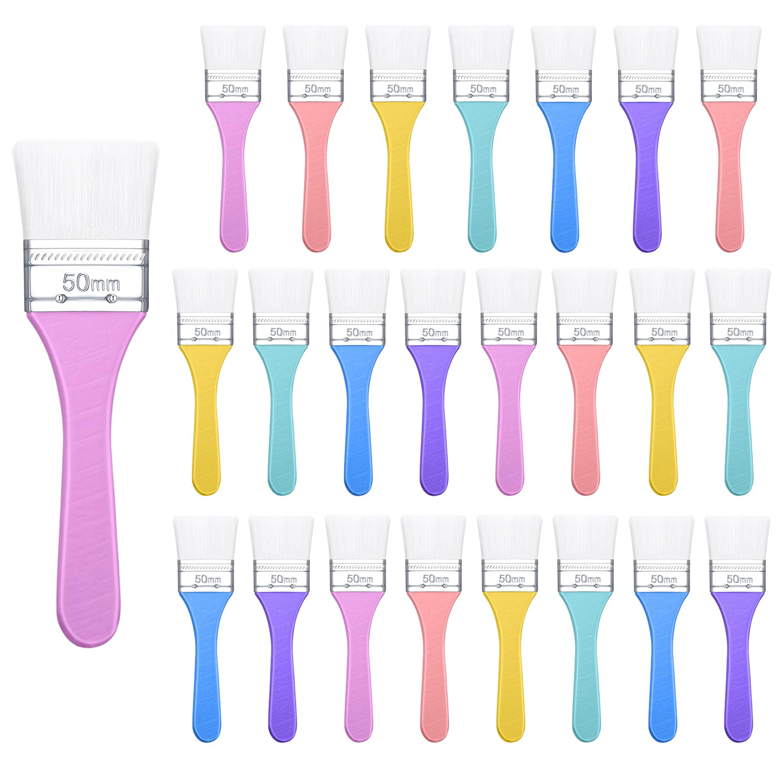 Zhehao Malpinsel-Set, 4,6 cm, hochwertige Wasserseide, Pastellfarben, niedliche Pinsel für Acrylmalerei, Färben, Basteln, als Geschenk für Freunde, Macaron-Farbe, 24 Stück