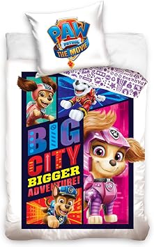 AC-Deco Big City Bedding Set Paw Patrol 140 x 200 cm Pillowcase 60 x 70 cm White
