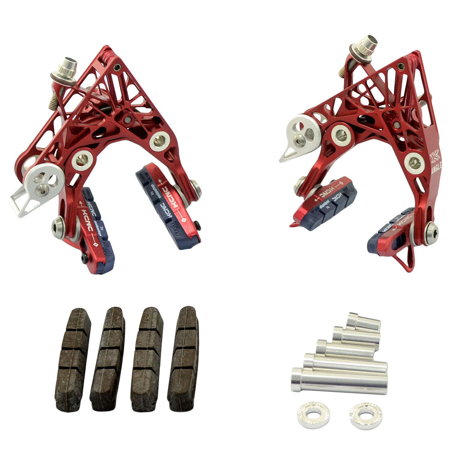 Amazon | KCNC CB3 Road ANGLE Brake Set (Front + Rear), Red