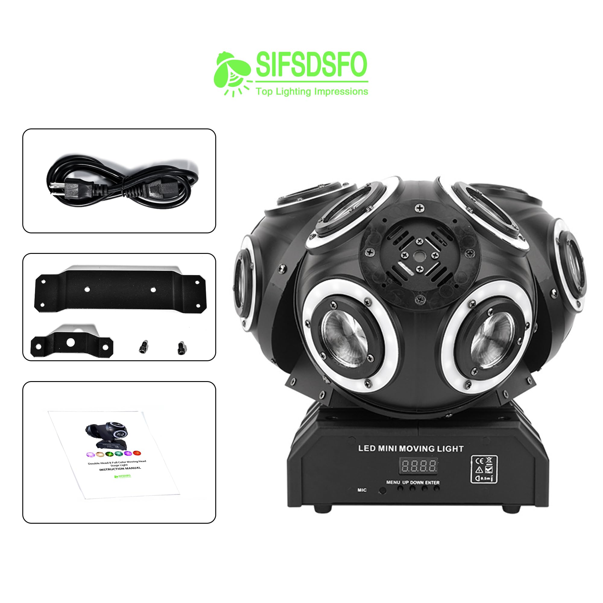 Lampe LED à tête mobile pour DJ - Faisceau rotatif - Éclairage à broches - Éclairage d'événement - Contrôle du son - Dmx512 - DJ, karaoké, discothèque, fête, mariage, concert, festivals