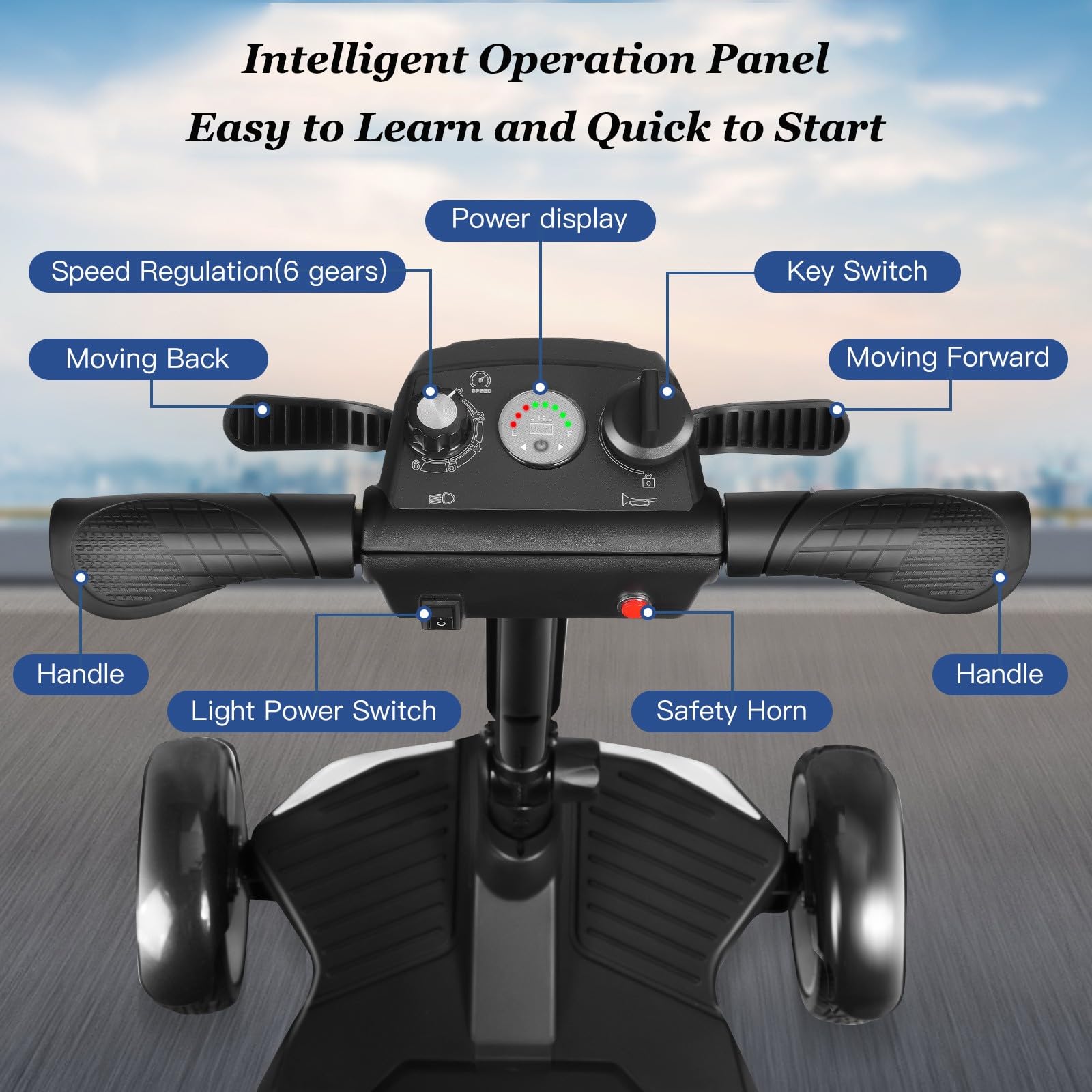 Scooter De Movilidad De 4 Ruedas,Scooter De Movilidad Plegable,Silla De Movilidad De 4 Ruedas,Scooters De Movilidad Para Personas Mayores Y Adultos,Equipado Con Batería Extraíble 20Ah