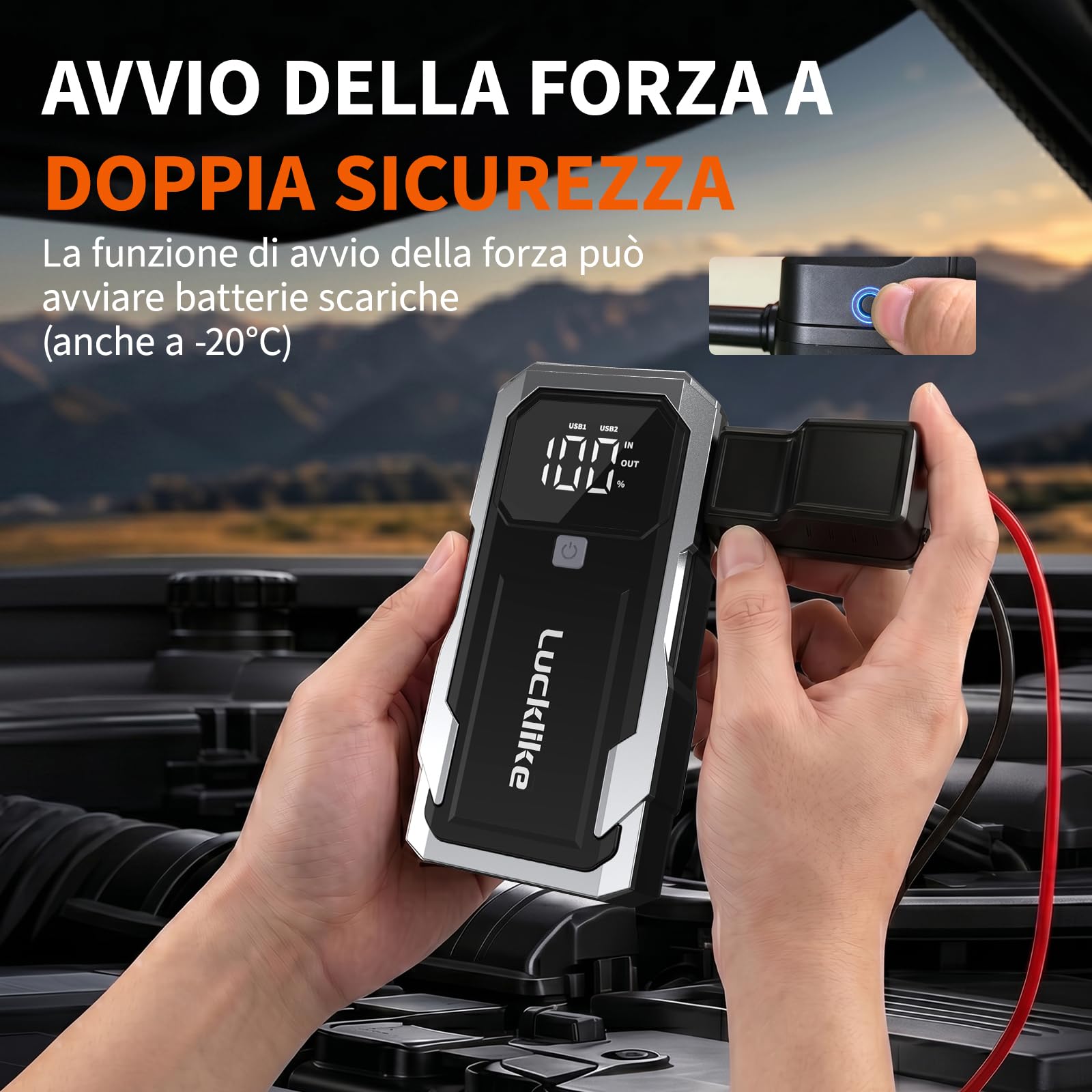 Lucklike Avviatore Batteria Auto 8000A, 12V Booster Avviatore di Emergenza