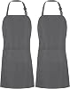 Utopia Kitchen 2 Pack Bib Apron, Adjustable with 2 Pockets, Water and Oil Resistant, Cooking Kitchen Chef Apron for Women Men