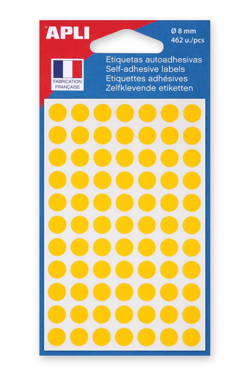 Apli 111834 – Pack of 462 Yellow Dots – Diameter 8 mm
