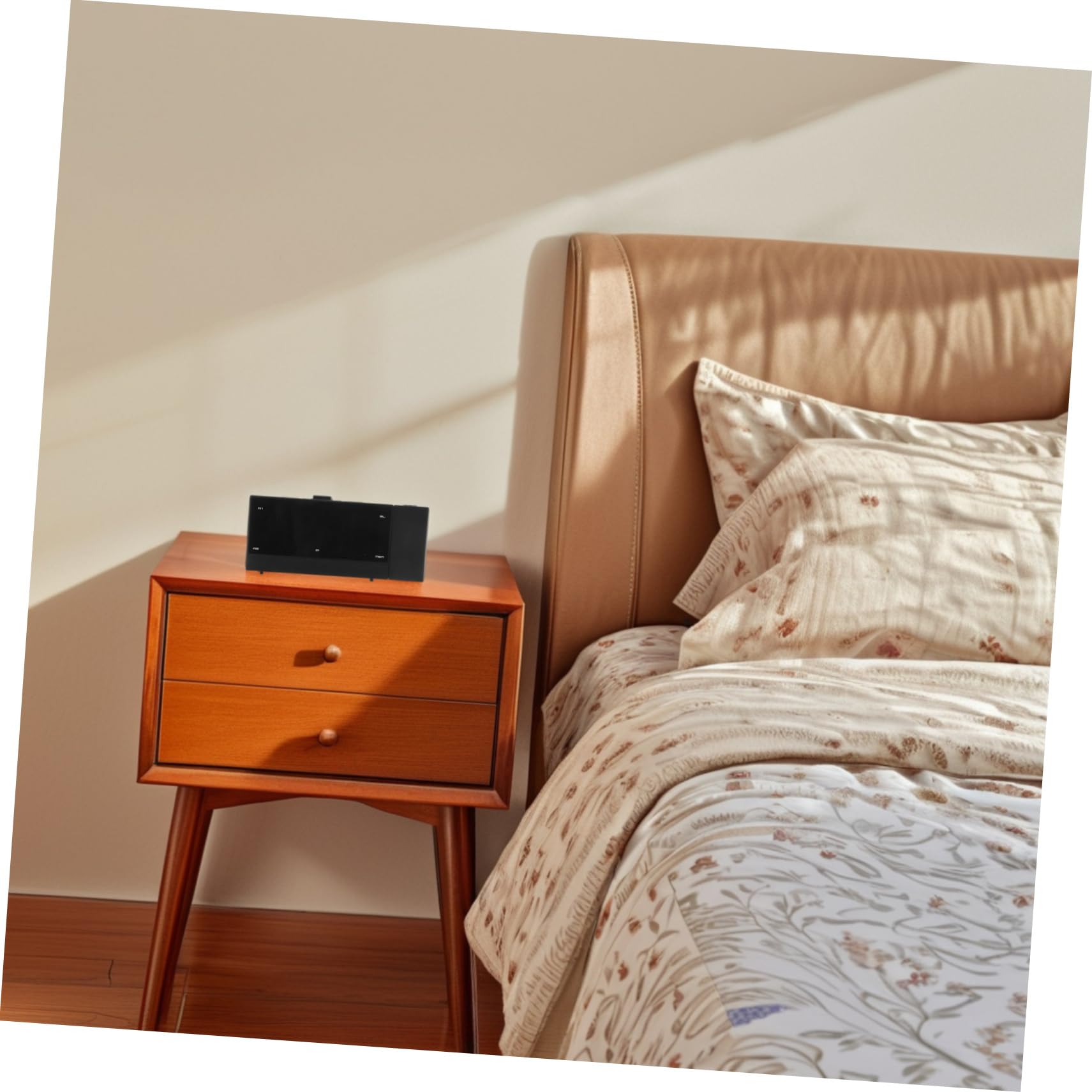 Reloj Despertador para Dormitorio Negro con Proyección LED