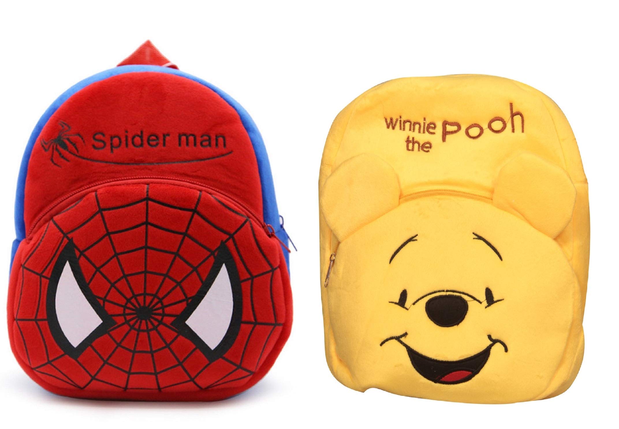 blue tree Kids Soft Velvet Cartoon School Plush Combo Backpack,Mini Bag,Travel Bag for Baby Boy/Girl (Spiderman & Pooh) (B08YP8HBN6) Amazon Price History, Amazon Price Tracker