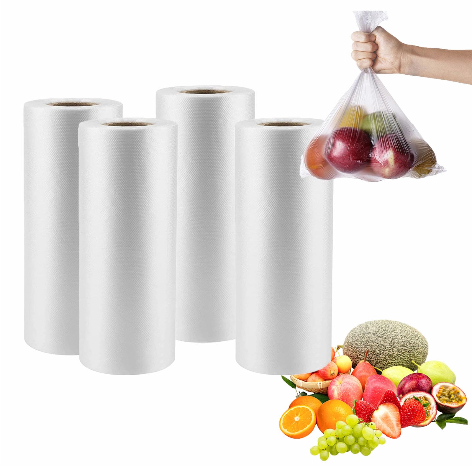 CLASSY Large 14" x 20" 350 Bag/Roll Plastic Food Storage Bags, Plastic Produce bags for Vegetable Fruits, Bread - (4 Rolls,Total 1400 Bags)