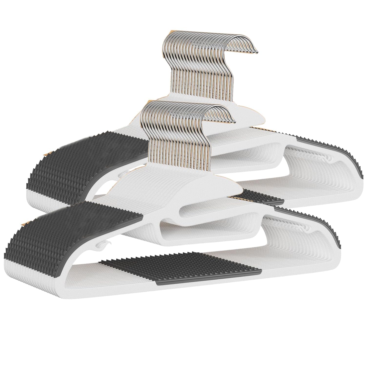 Hangers for Clothes Pack of 20 Plastic Hangers for Wardrobe Non Slip 360° Swivel Hook & Notches Slim Coat Hangers for Clothes, Jacket, Shirt, Tank Top, Dress, Suit,Cloth Hanger (White, Pack of 20)