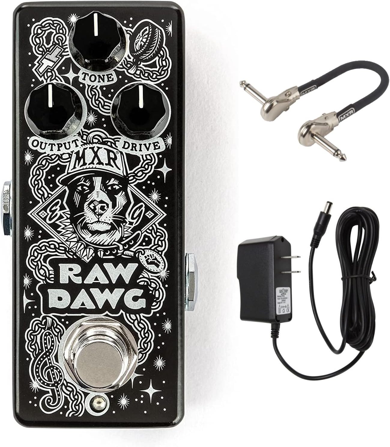Briskdrop MXR EG74 Raw Dawg Overdrive Bundle with MXR Patch Cable & Power Supply