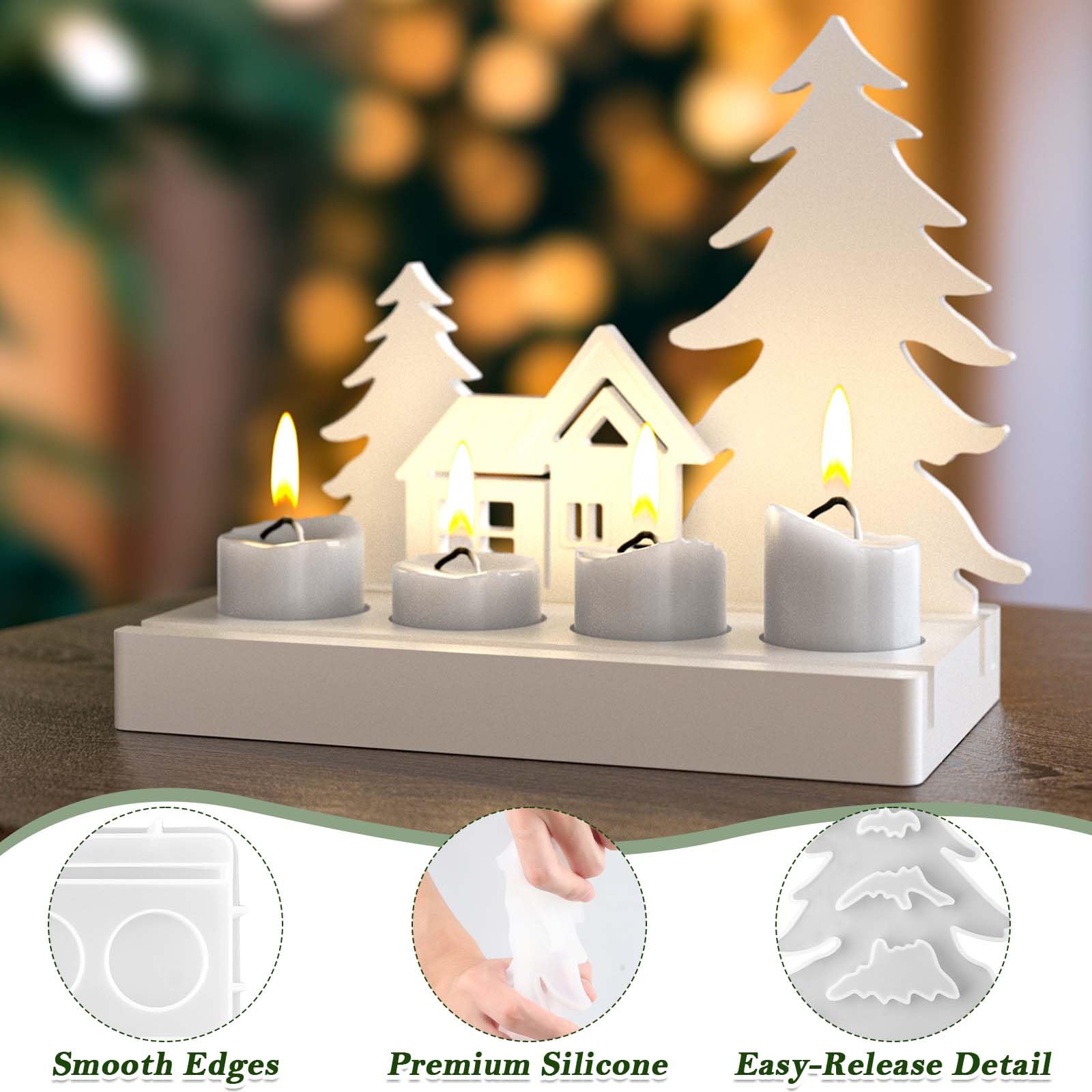 7-teilige Weihnachts Silikonformen Set - Für Kerzen, Gips & Harz DIY