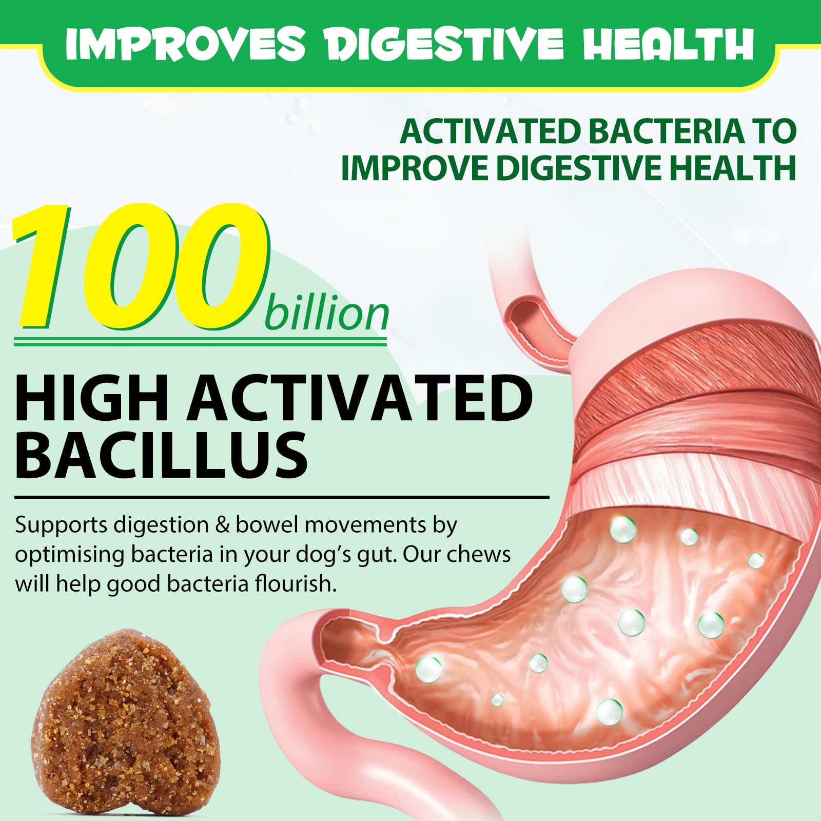 Probióticos para Perros Enzimas Digestivas, 120PCS Probioticos Perros, Mejora la Salud Intestinal, Alergias Estacionales, Piel & Pelaje, para Todas Las Razas (Pato)