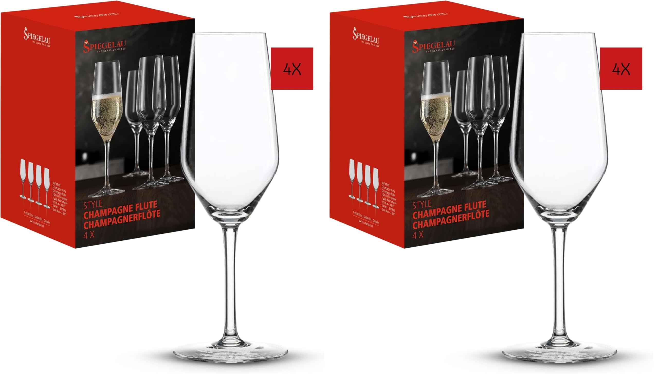 Spiegelau & Nachtmann, Bicchieri da Vino e Decanter Serie, Style Flute da Champagne (Confezione da 2)